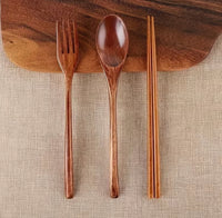 3-teiliges Holz-Besteckset