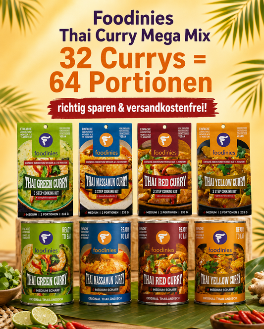 Foodinies Thai Curry Mega Mix – 32 Currys / 64 Portionen